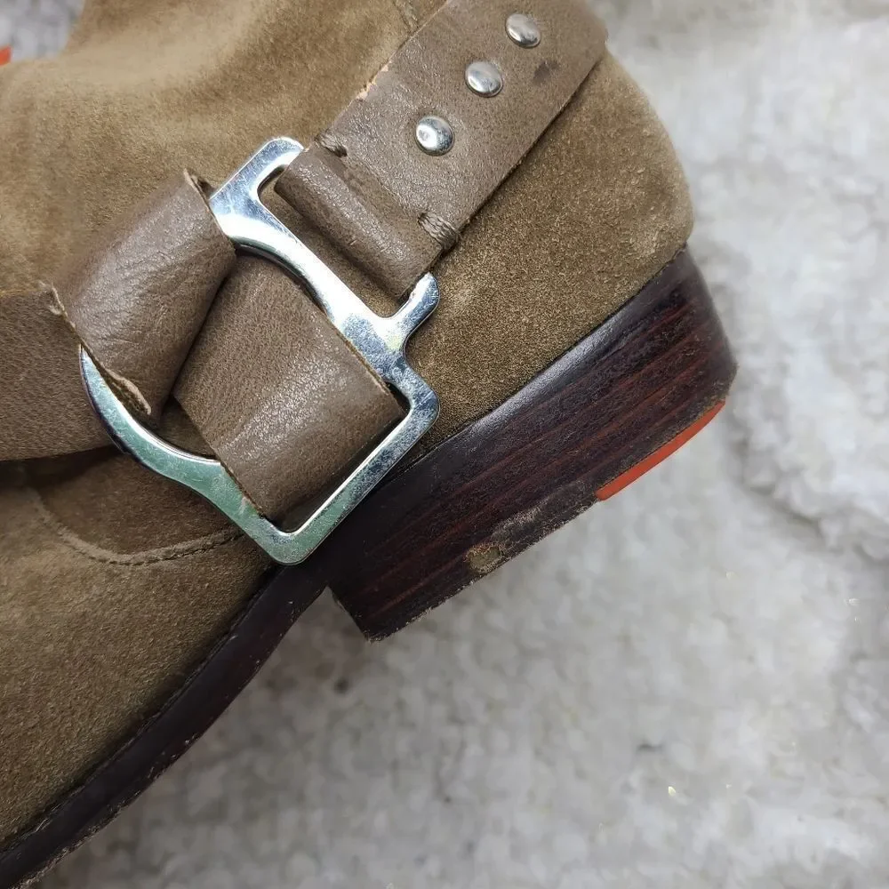 Joe's Jeans Tan‎ Suede Slouchy Western Inspired Harness Ankle Boots